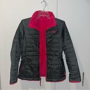 The North Face - YOUTH XL- Reversible Black and Hot Pink Jacket